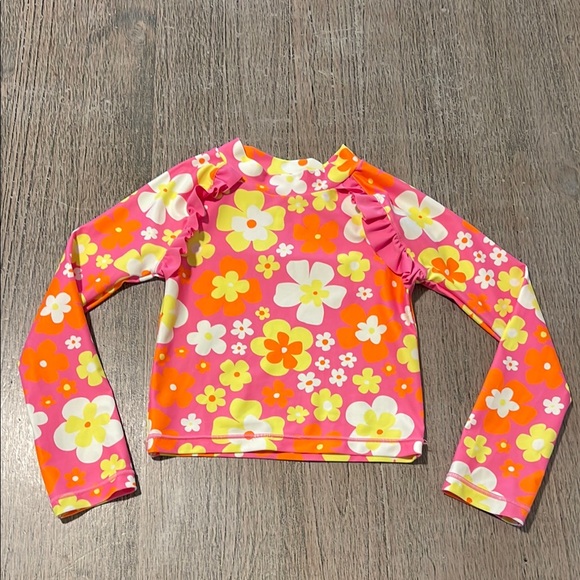 Tucker + Tate Pink and Yellow Rashguard Swim‎ Top - Picture 1 of 5